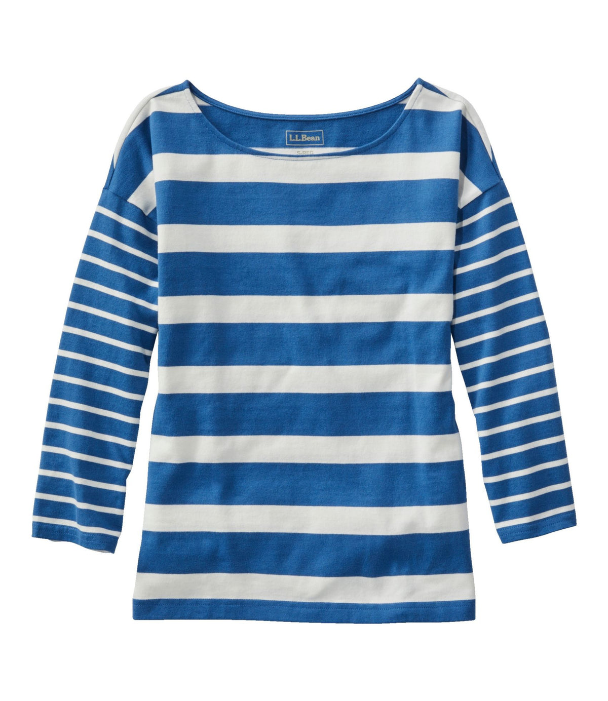 Women's Heritage Mariner Top, Boatneck Three-Quarter-Sleeve Blocked Stripe