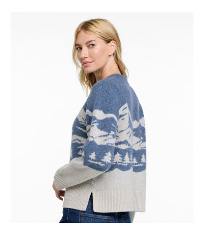 Women's Signature Wool-Blend Fisherman Sweater, Crewneck Novelty