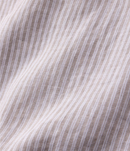 Women's Premium Washable Linen Shirt, Short-Sleeve Stripe
