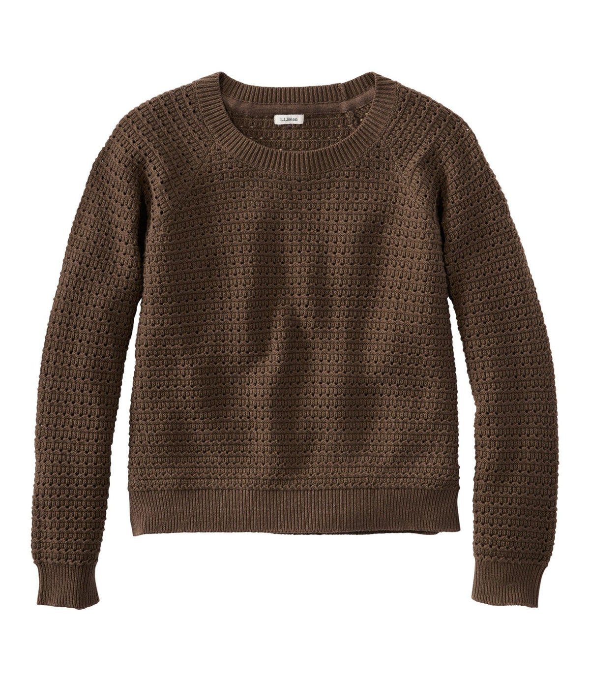 Women's Sunwashed Openwork Sweater, Crewneck