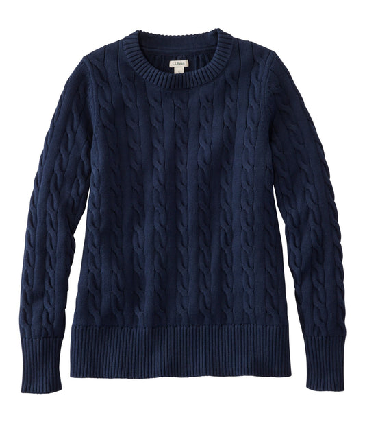 Women's The Original Double L® Sweater, Cable Crewneck