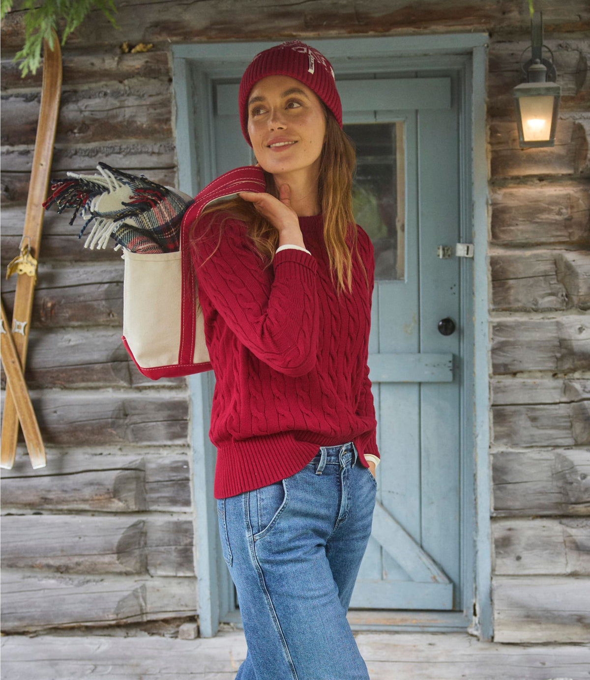 Women's The Original Double L® Sweater, Cable Crewneck
