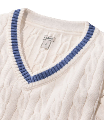 Women's The Original Double L® Sweater, Cable V-Neck