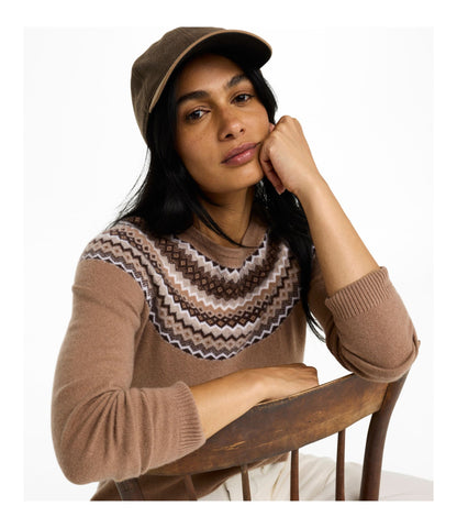 Women's Classic Cashmere Sweater, Crewneck Fair Isle