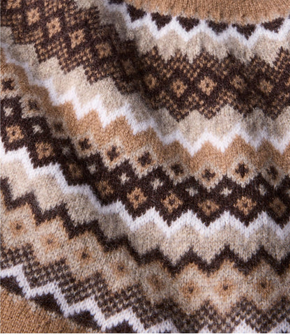 Women's Classic Cashmere Sweater, Crewneck Fair Isle