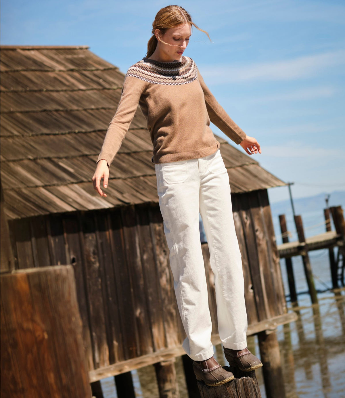 Women's Classic Cashmere Sweater, Crewneck Fair Isle