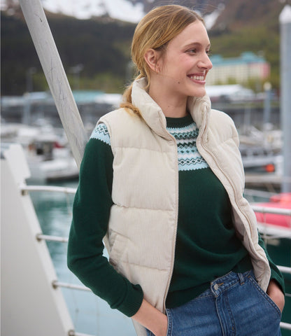 Women's Classic Cashmere Sweater, Crewneck Fair Isle