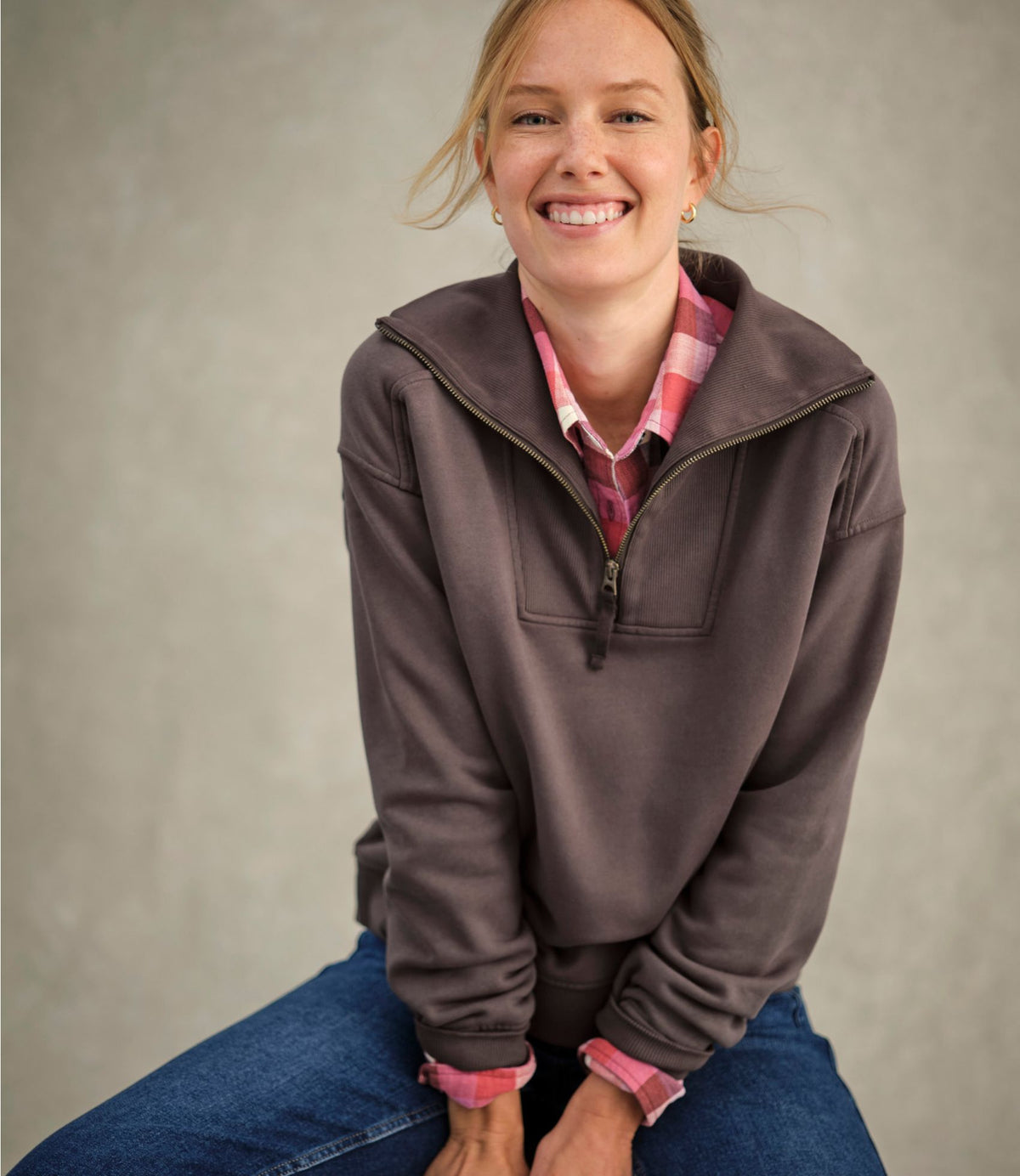 Women's Sunwashed Sweats, Quarter-Zip
