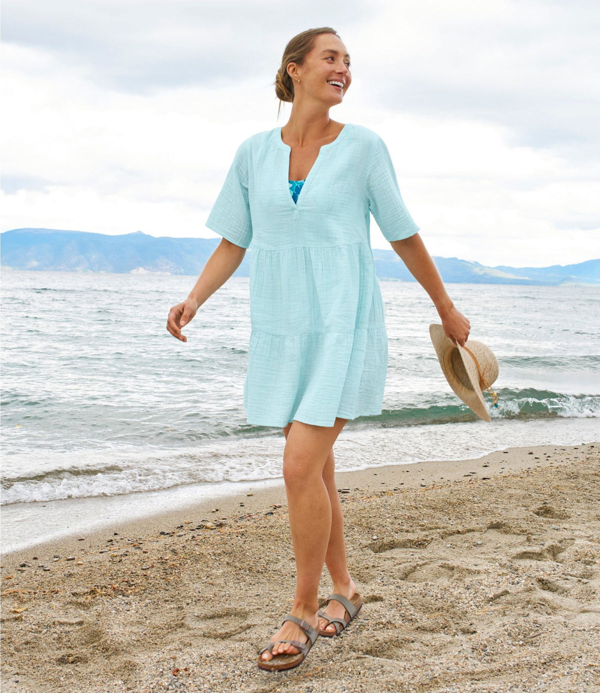 Women's Cloud Gauze Cover-Up Tiered Dress