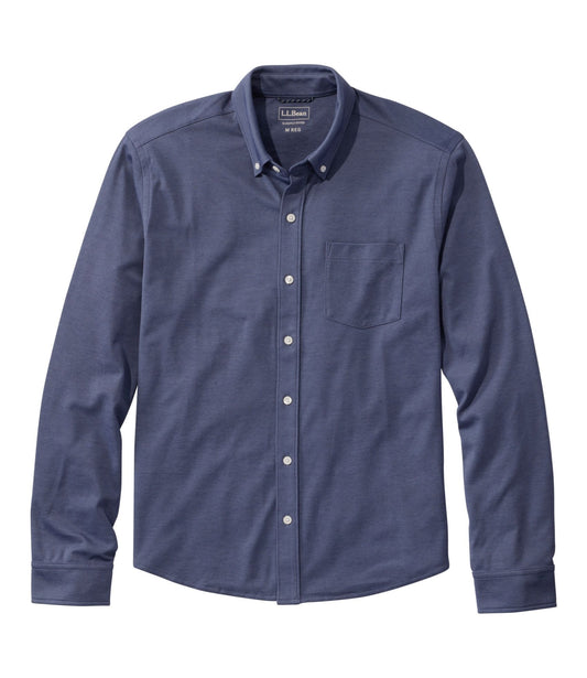 Men's Comfort Stretch Performance® Button-Front Knit Shirt, Long-Sleeve