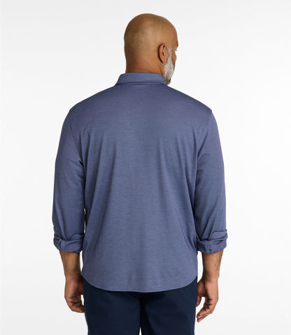 Men's Comfort Stretch Performance® Button-Front Knit Shirt, Long-Sleeve