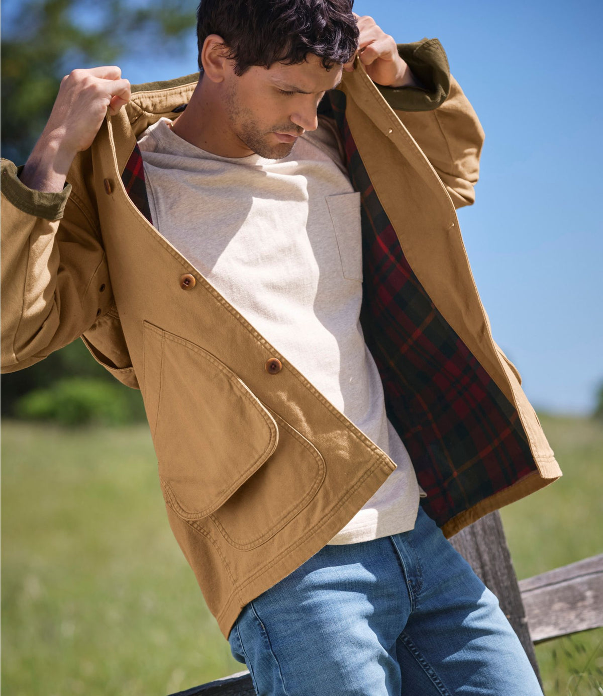 Men's Carefree Unshrinkable Tee with Pocket, Traditional Fit