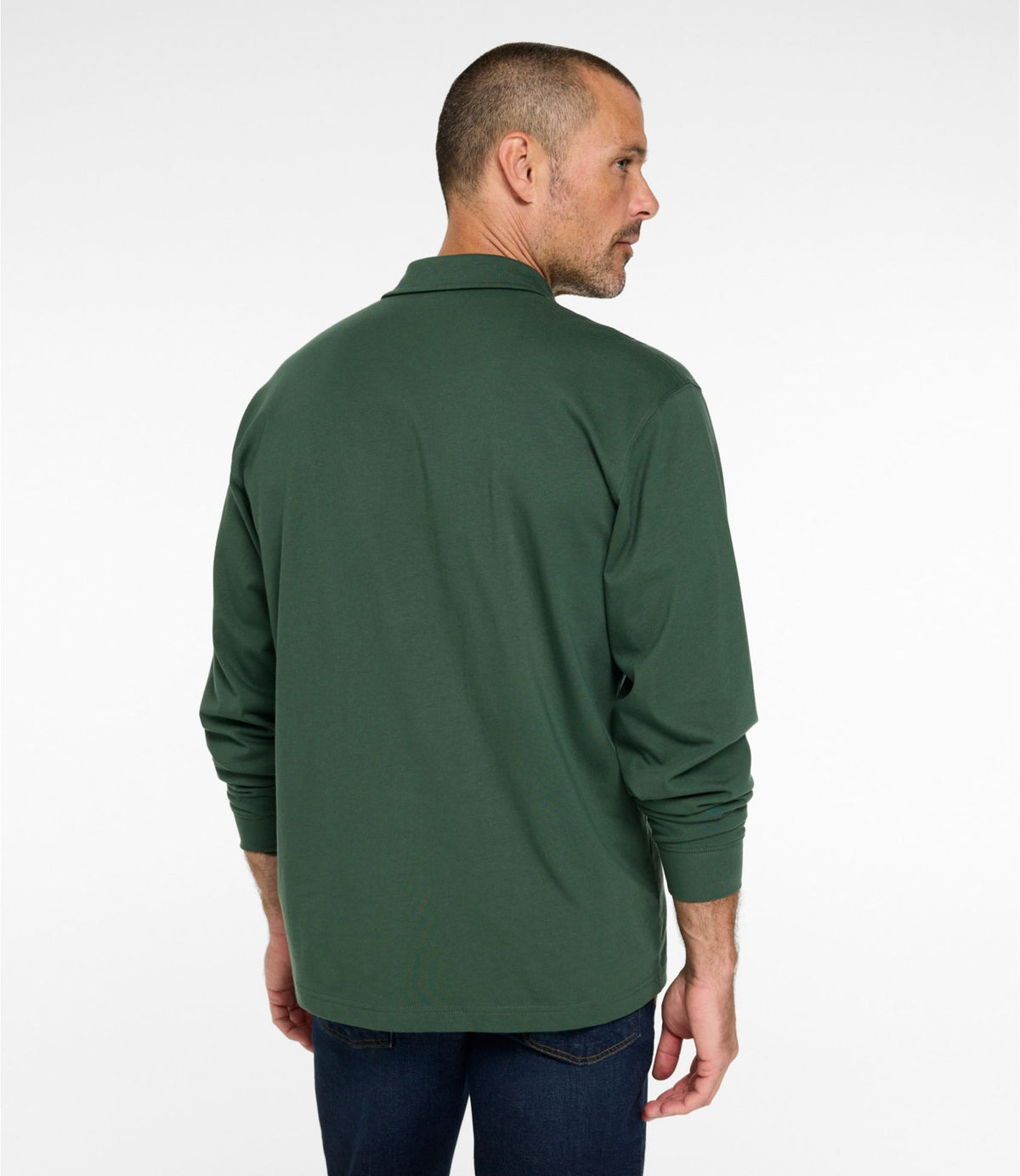 Men's Carefree Unshrinkable Polo, Long-Sleeve, Without Pocket