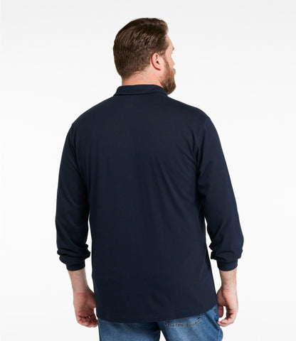 Men's Carefree Unshrinkable Polo, Long-Sleeve, Without Pocket
