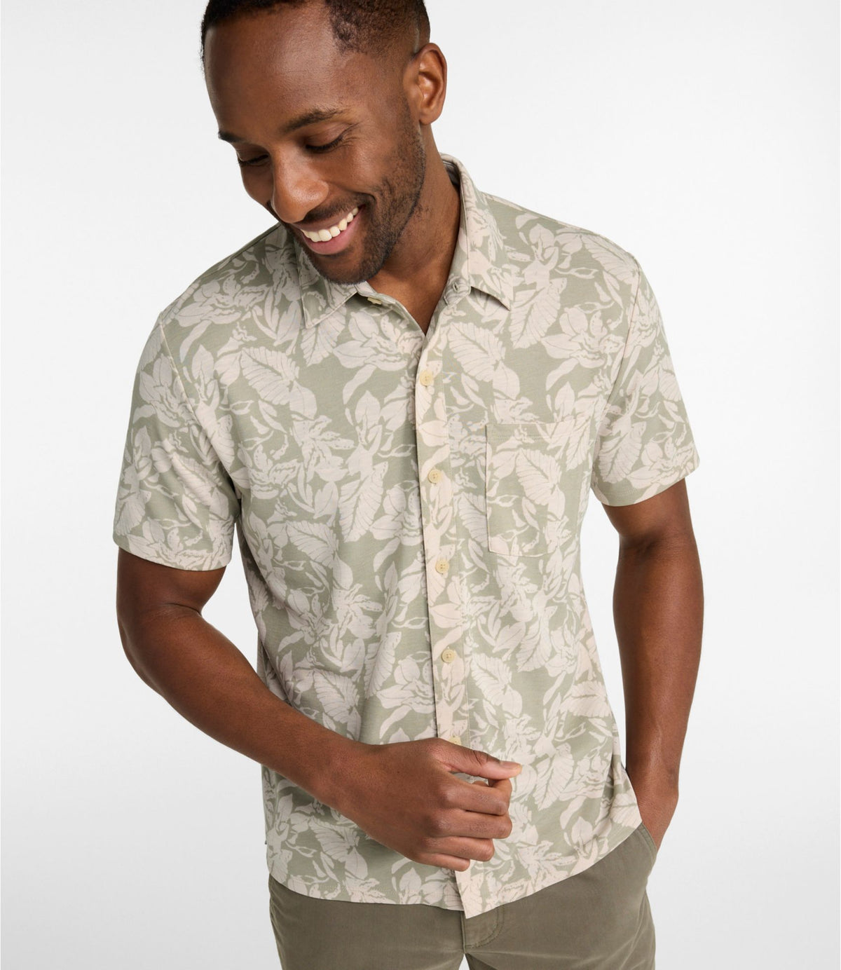 Men's Sunwashed Ultrasoft Button-Front Shirt, Short-Sleeve, Print