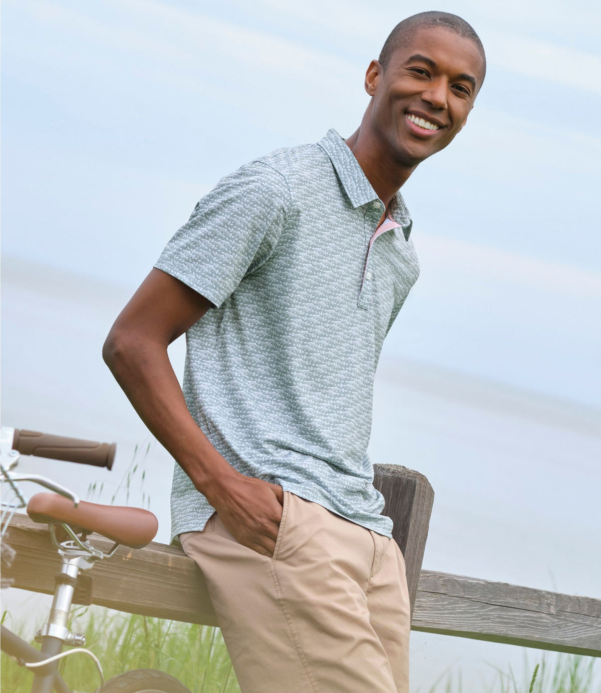 Men's Comfort Stretch Performance® Party Polo, Slightly Fitted, Short-Sleeve, Print