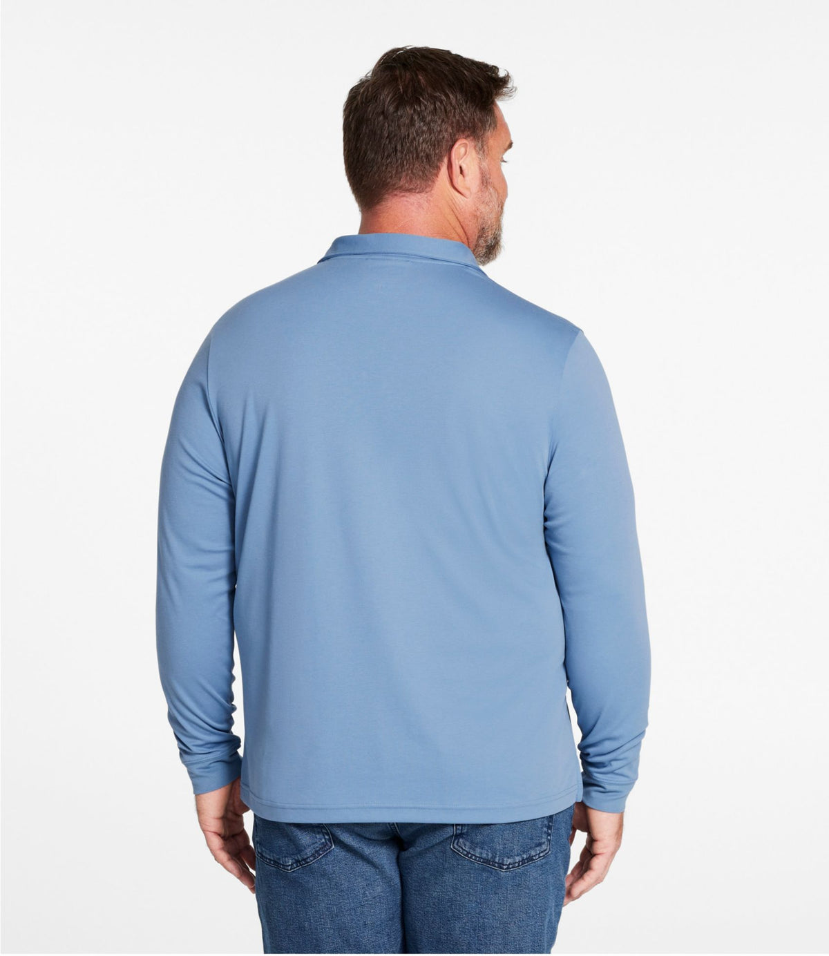 Men's Comfort Stretch Performance® Polo, Long-Sleeve, Slightly Fitted