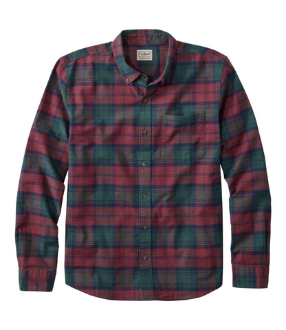 Men's Sunwashed Oxford Shirt, Slightly Fitted Untucked Fit, Plaid