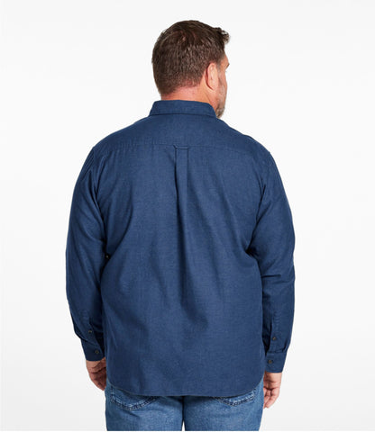 Men's Brushed Jaspé Twill Shirt, Traditional Untucked Fit
