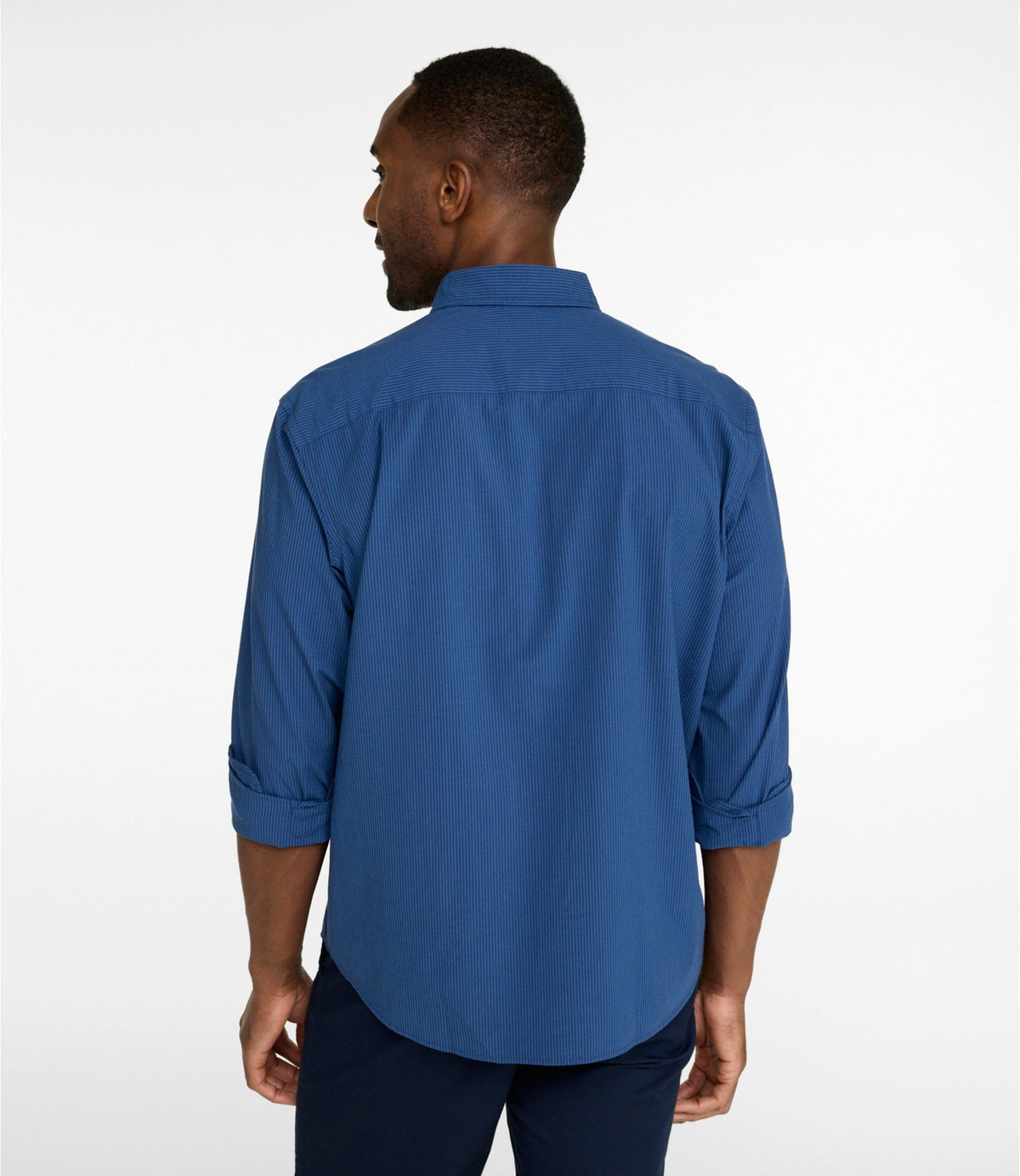 Men's Comfort Stretch Performance® Seersucker Shirt, Long-Sleeve, Slightly Fitted Untucked Fit, Stripe