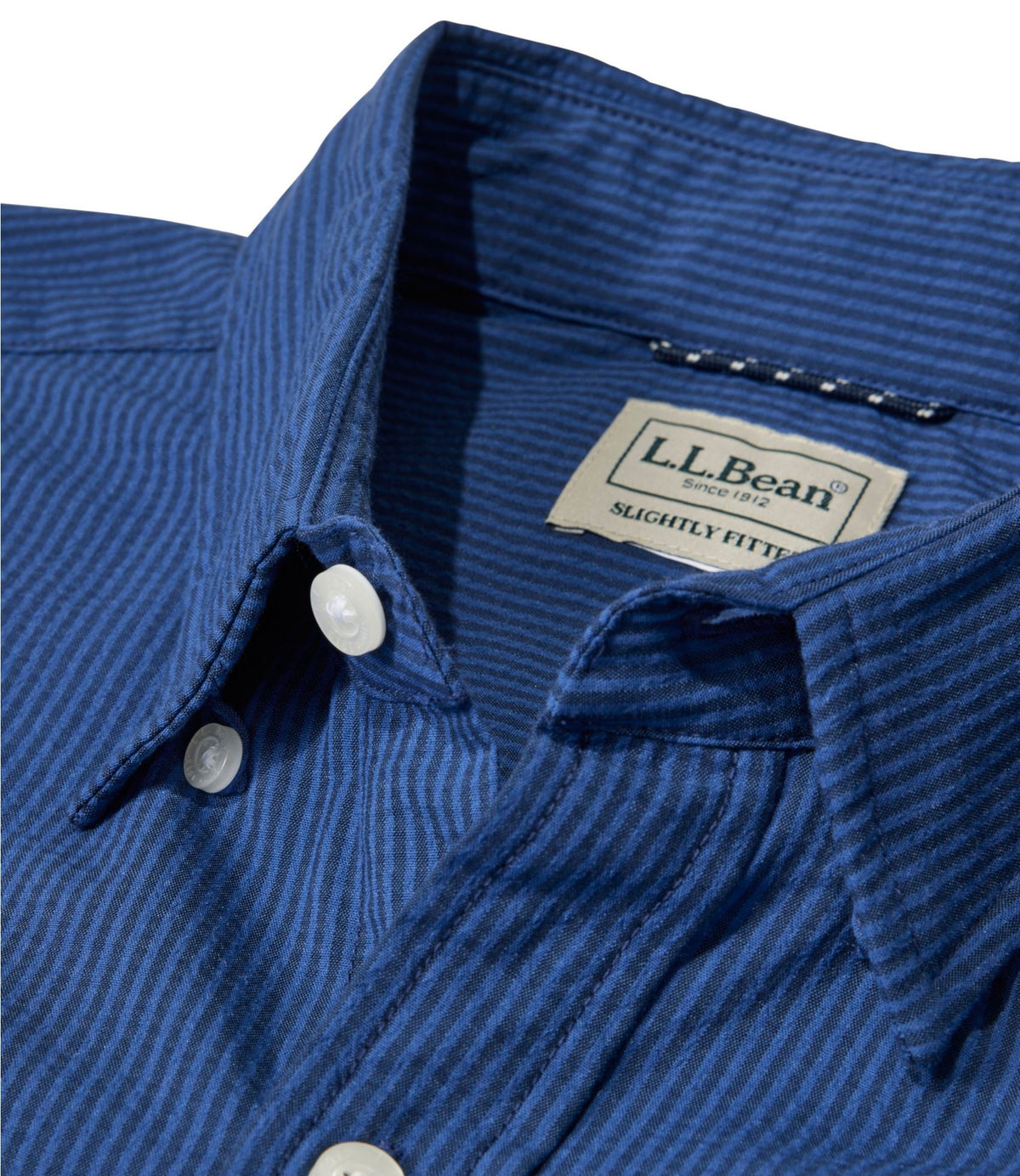 Men's Comfort Stretch Performance® Seersucker Shirt, Long-Sleeve, Slightly Fitted Untucked Fit, Stripe