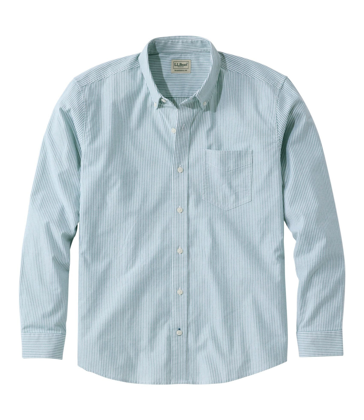 Men's Comfort Stretch Oxford Shirt, Traditional Untucked Fit, Stripe