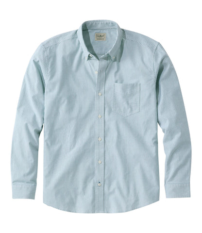 Men's Comfort Stretch Oxford Shirt, Traditional Untucked Fit, Stripe
