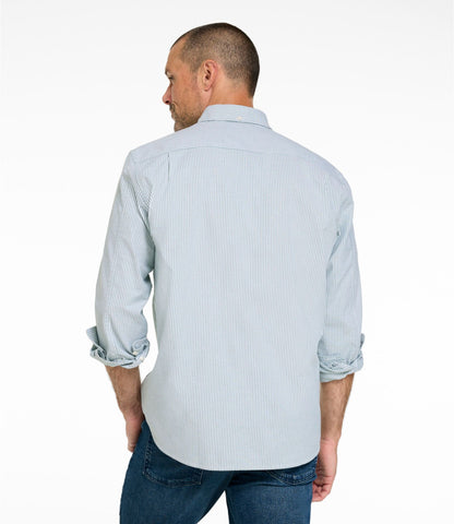 Men's Comfort Stretch Oxford Shirt, Traditional Untucked Fit, Stripe