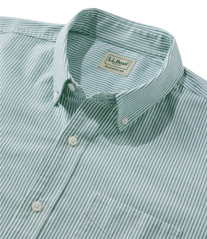 Men's Comfort Stretch Oxford Shirt, Traditional Untucked Fit, Stripe