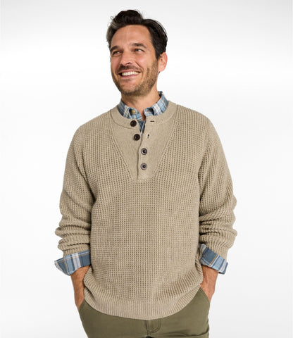 Men's L.L.Bean Organic Cotton Waffle Sweater, Henley