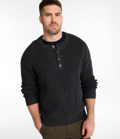 Men's L.L.Bean Organic Cotton Waffle Sweater, Henley