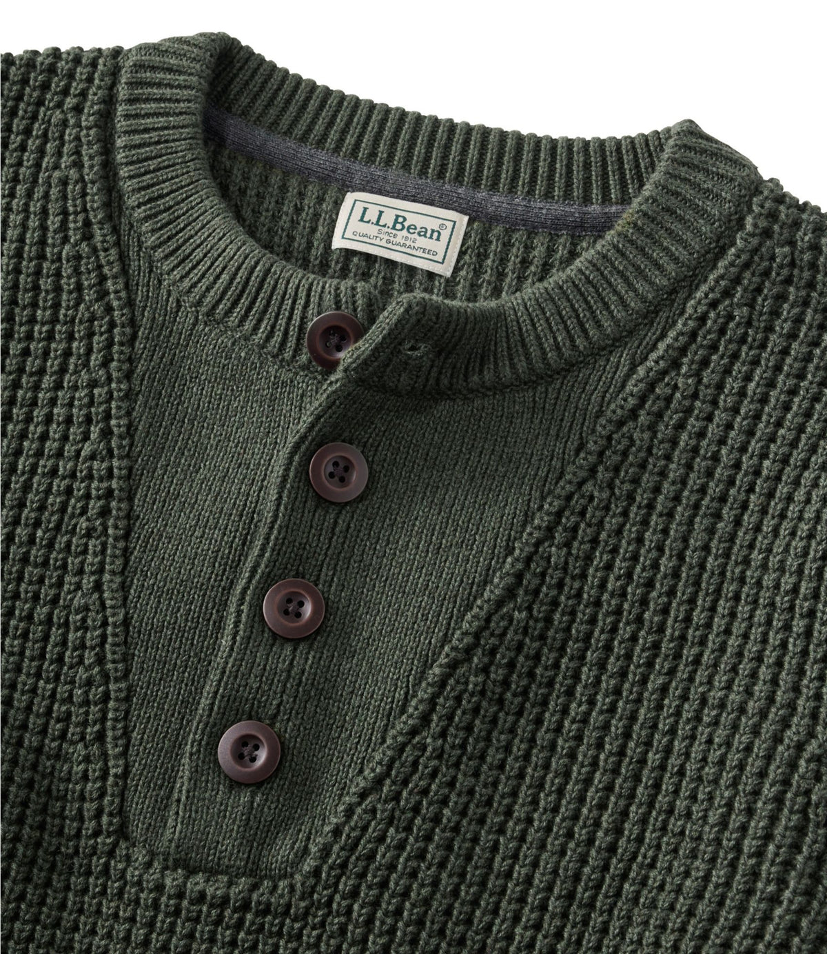 Men's L.L.Bean Organic Cotton Waffle Sweater, Henley