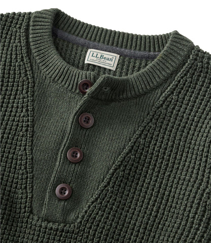 Men's L.L.Bean Organic Cotton Waffle Sweater, Henley