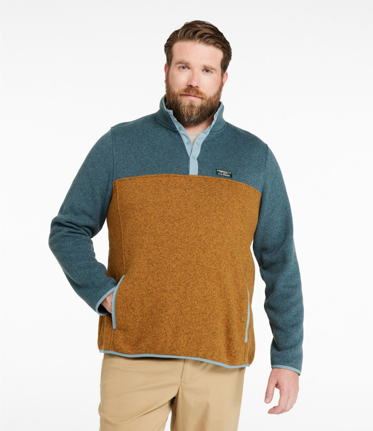 Men's L.L.Bean Sweater Fleece Pullover, Colorblock