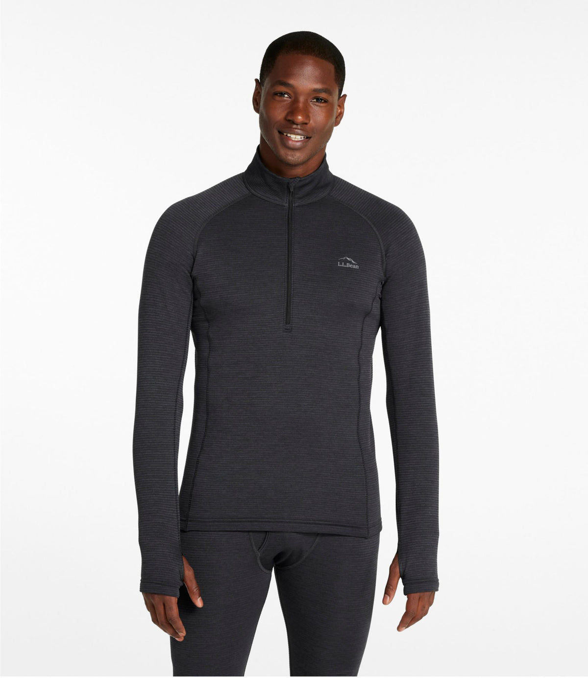 Men's L.L.Bean Midweight Base Layer Crew Top, 1/4 Zip