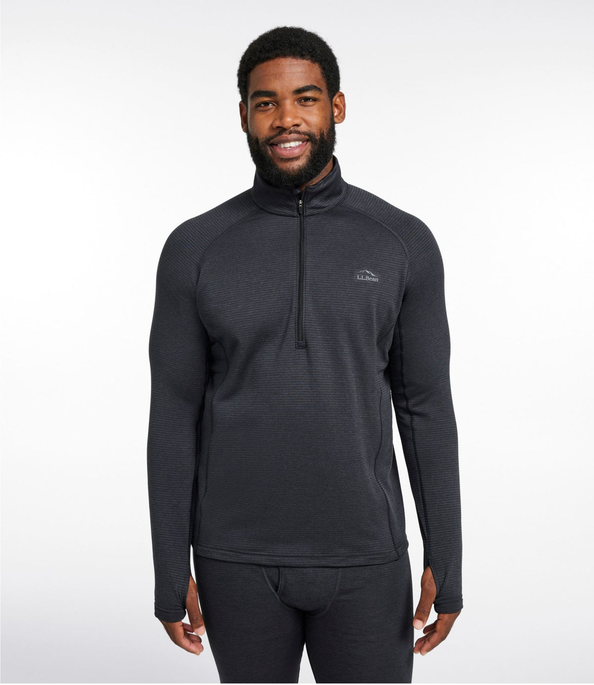 Men's L.L.Bean Midweight Base Layer Crew Top, 1/4 Zip