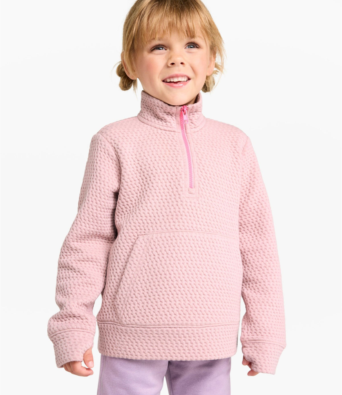Kids' Ridgeknit Pullover, Glow-in-the-Dark Quarter-Zip