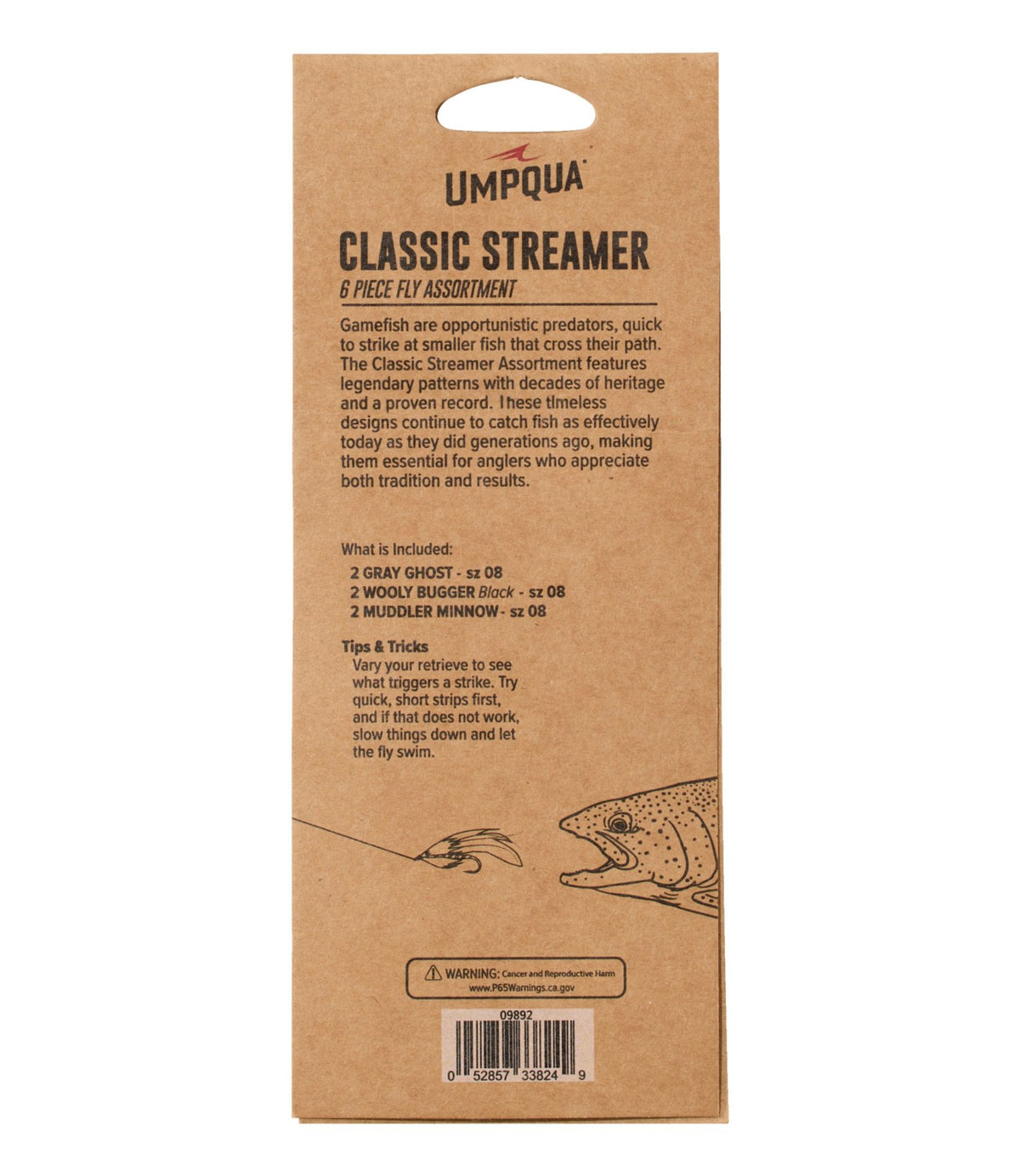 Umpqua Classic Streamer Fly Assortment, 6 flies