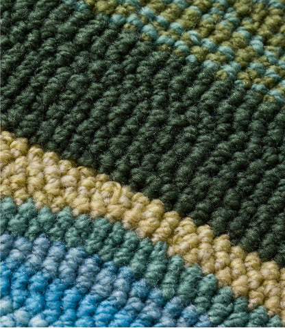 Indoor/Outdoor Hooked Pillow, Mountain Horizon, 18" x 18"