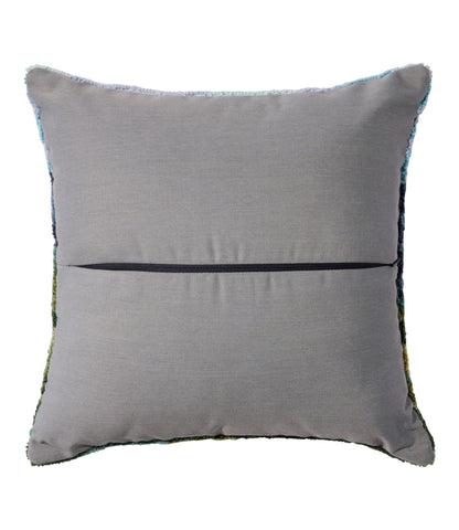 Indoor/Outdoor Hooked Pillow, Mountain Horizon, 18" x 18"