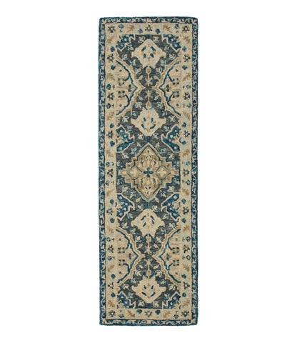 Diamond Floral Wool Tufted Runner