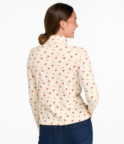 Women's L.L.Bean Interlock Turtleneck, Long-Sleeve Allover Print