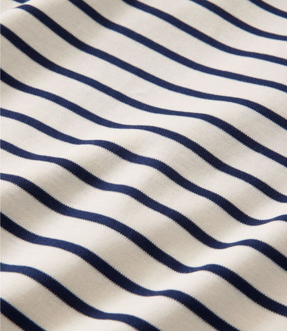 Women's Pima Cotton Tee, Three-Quarter-Sleeve Polo Stripe