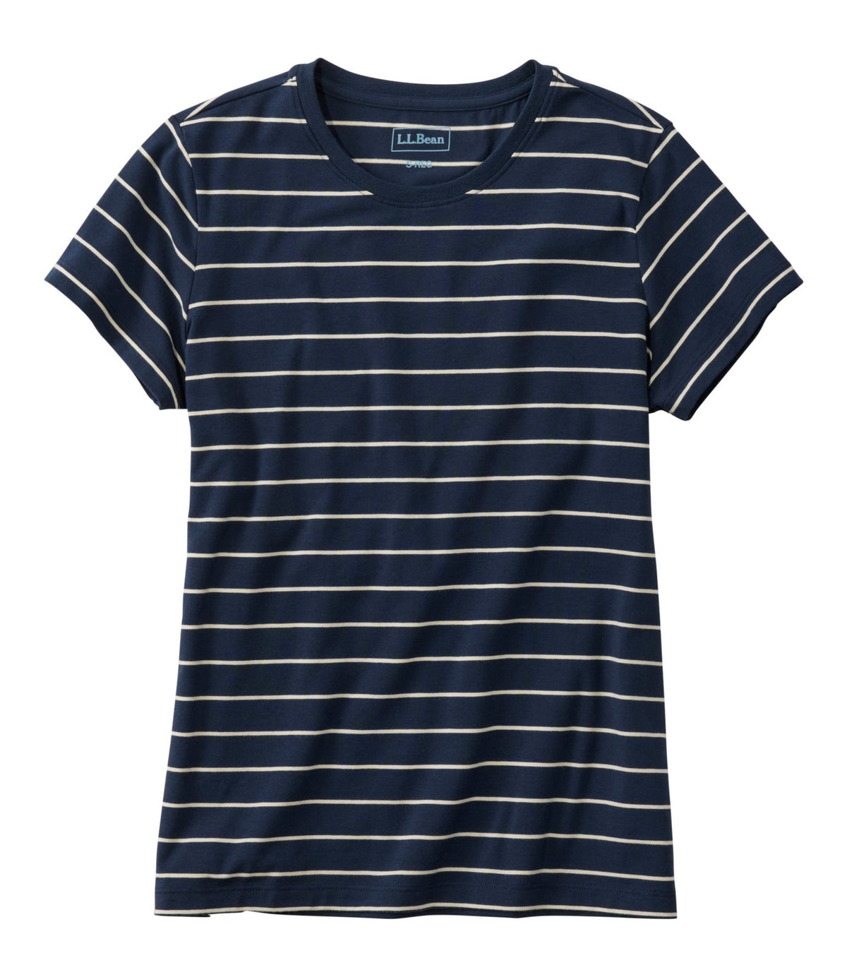 Women's Soft Stretch Supima-Blend Tee, Crewneck Short-Sleeve Striped