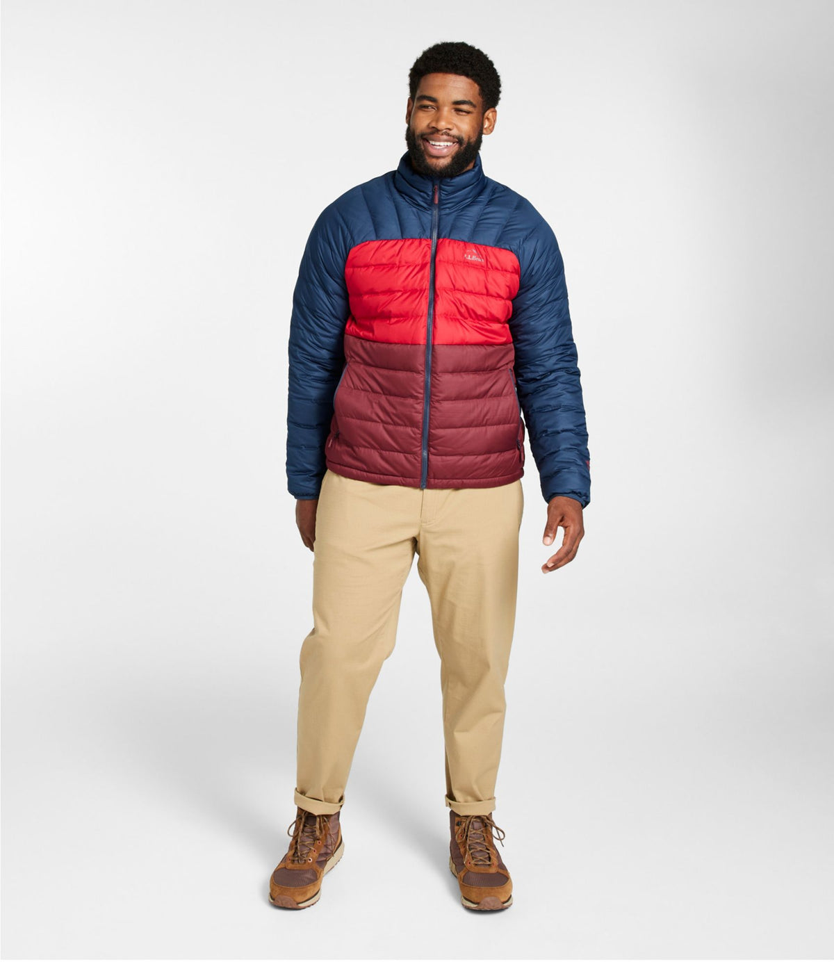 Men's Bean's Down Jacket, Colorblock