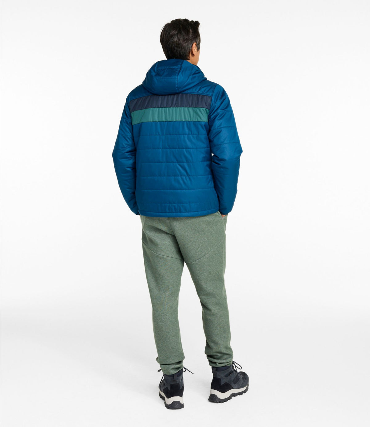 Men's Mountain Classic Puffer Hooded Jacket, Colorblock