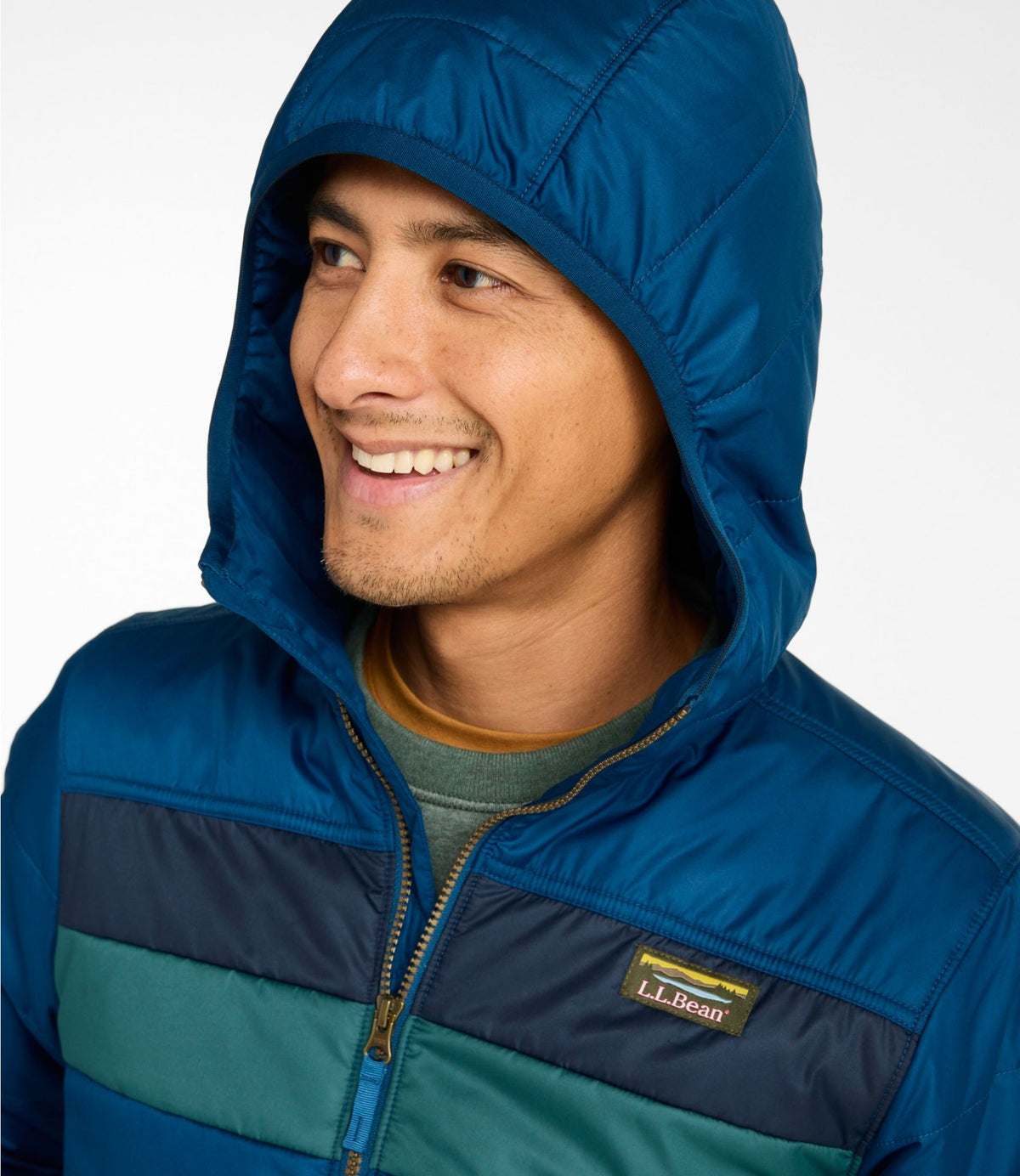 Men's Mountain Classic Puffer Hooded Jacket, Colorblock