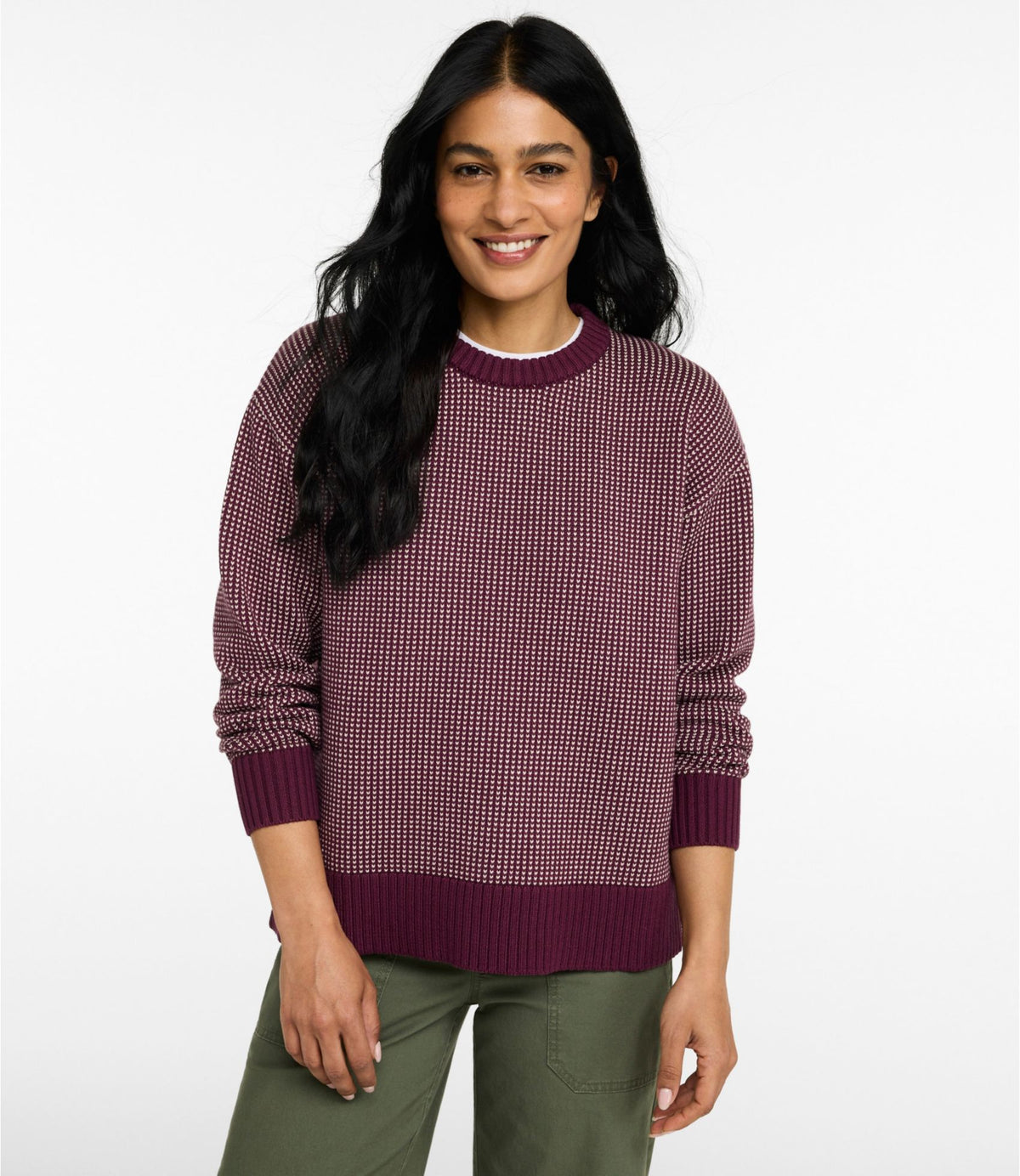 Women's The Original Double L® Sweater, Crewneck Bird's-Eye