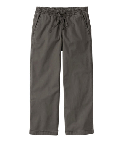 Women's Lakewashed Pull-on Chinos, Mid-Rise Wide-Leg Crop