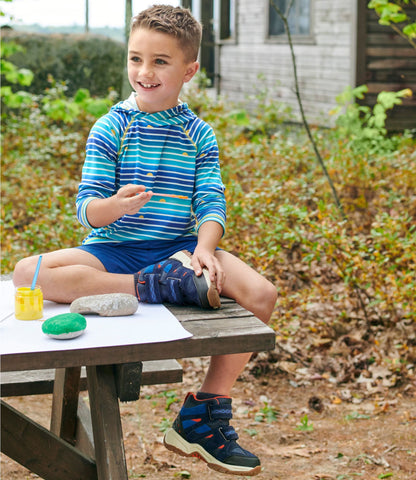 Kids' Everyday SunSmart® Hooded Tee, Long-Sleeve Stripe
